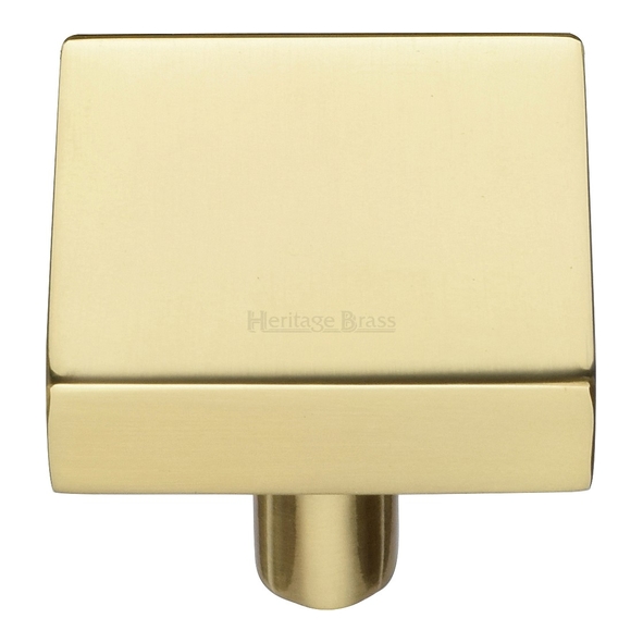 C3685 32-PB • 32 x 32 x 9 x 28mm • Polished Brass • Heritage Brass Square Design Cabinet Knob